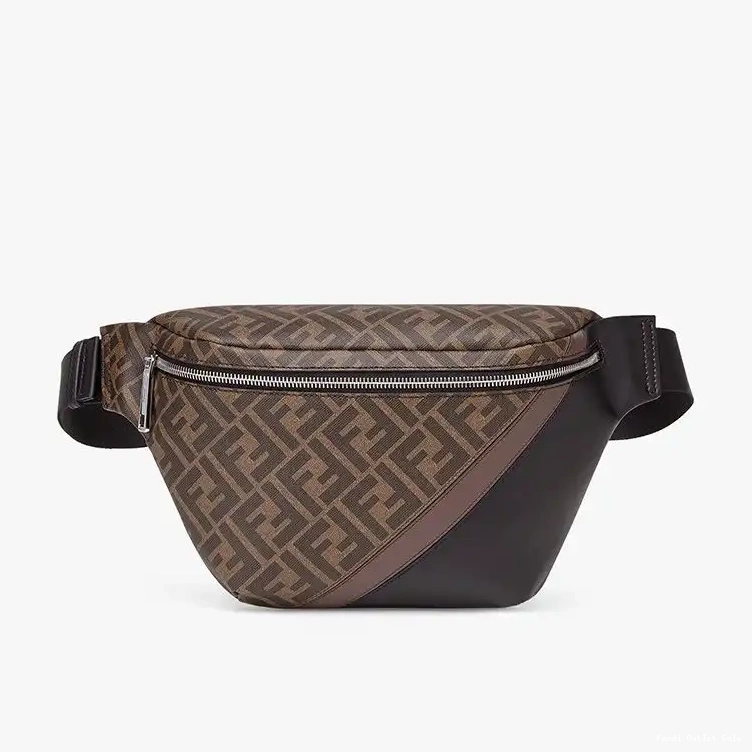 Motif Belt Bag In FF Fendi Coffee Fabric Brown 0702